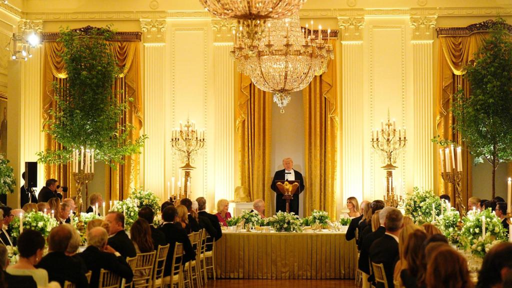 Cena de gala en la Casa Blanca en honor a Carlos III.