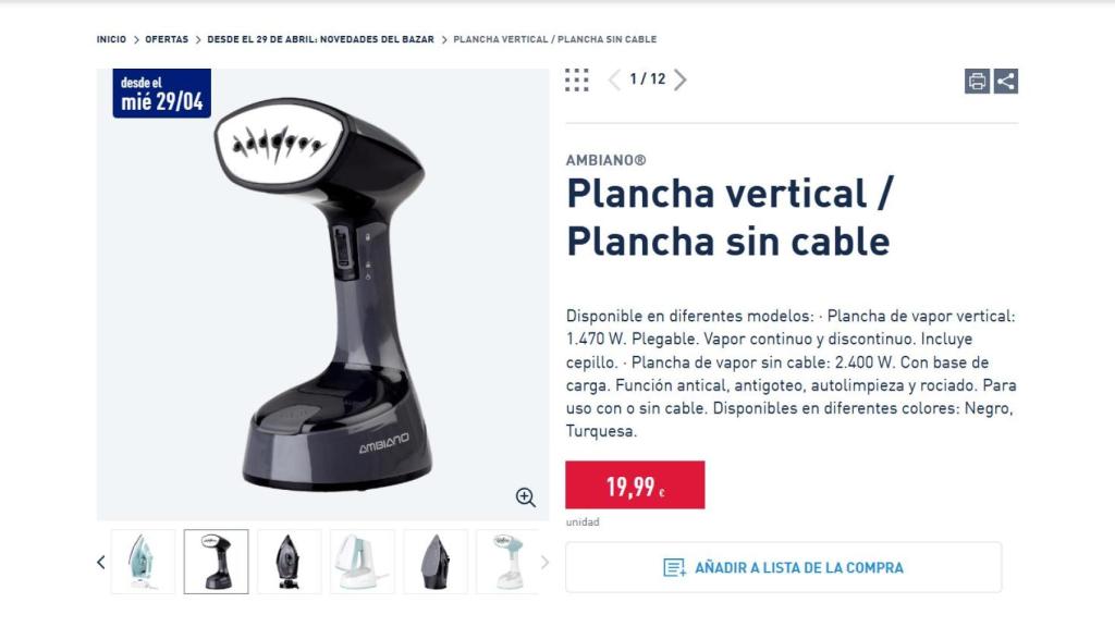 Plancha vertical.