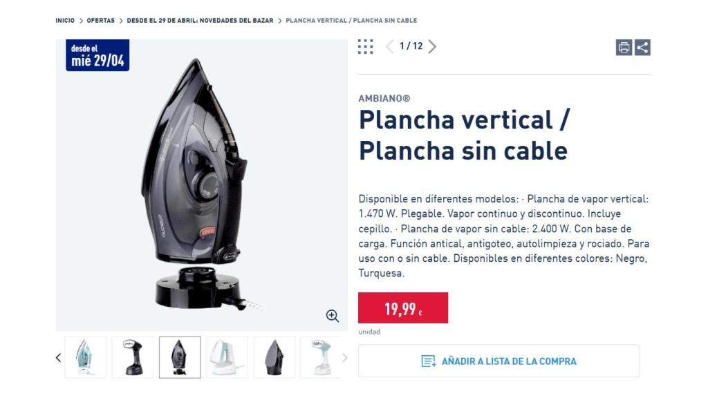 Plancha sin cable.