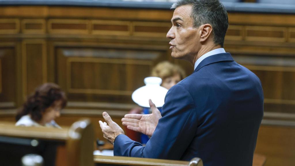 Pedro Sánchez, en el Congreso, durante la sesión de control al Gobierno.
