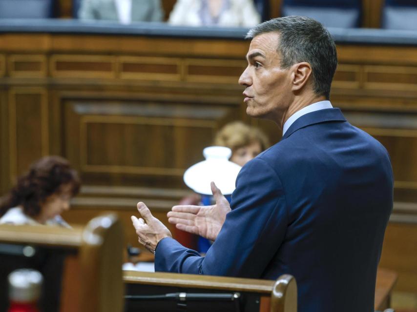 Pedro Sánchez, en el Congreso, durante la sesión de control al Gobierno.