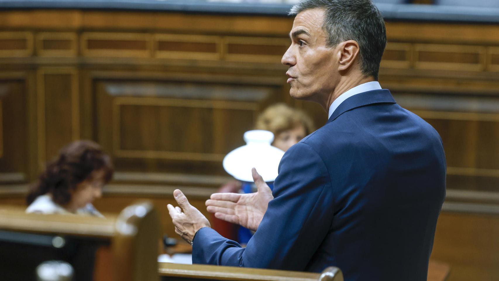 El presidente del Gobierno, Pedro Sánchez, este miércoles en el Congreso.
