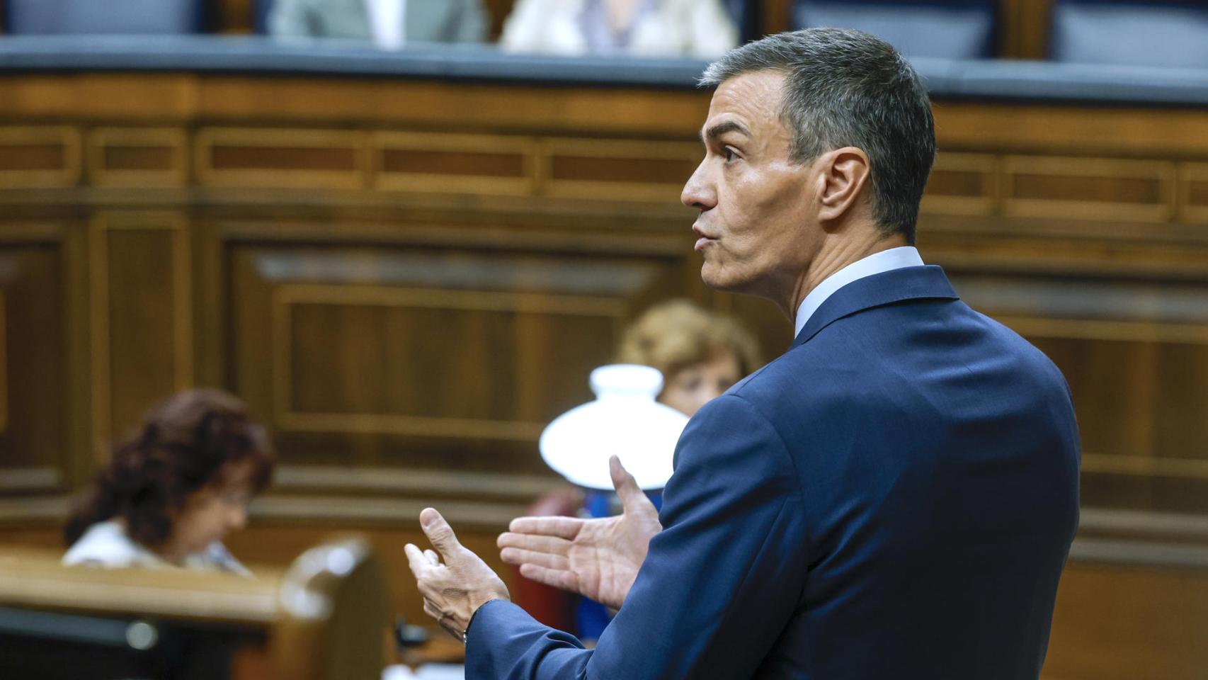 El presidente del Gobierno, Pedro Sánchez, este miércoles en el Congreso.