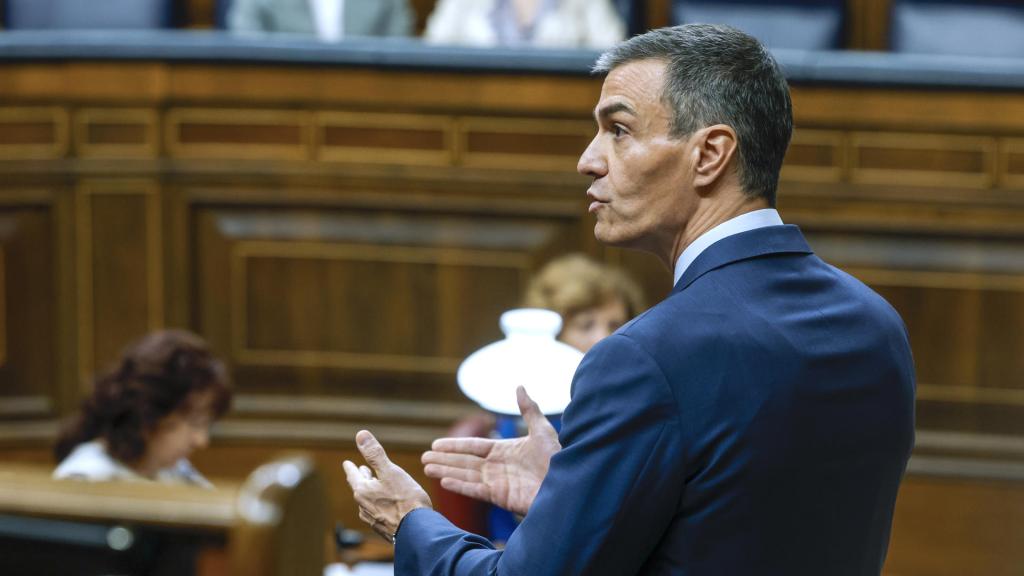 El presidente del Gobierno, Pedro Sánchez, este miércoles en el Congreso.