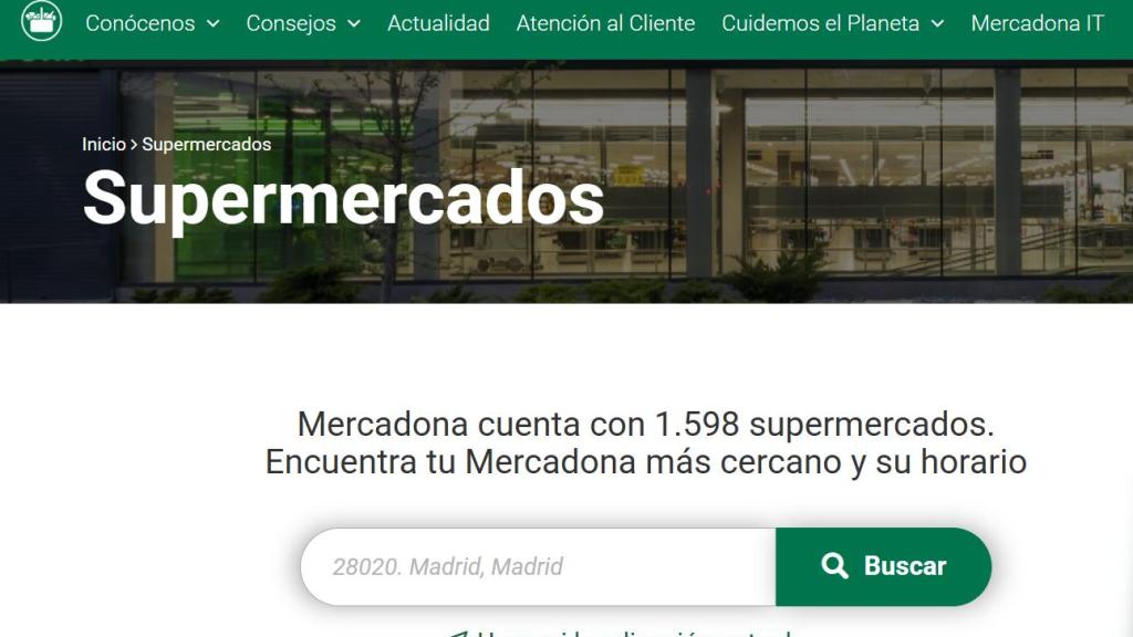Captura de pantalla de Mercadona.