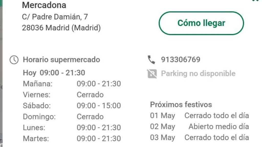Captura de pantalla de Mercadona.