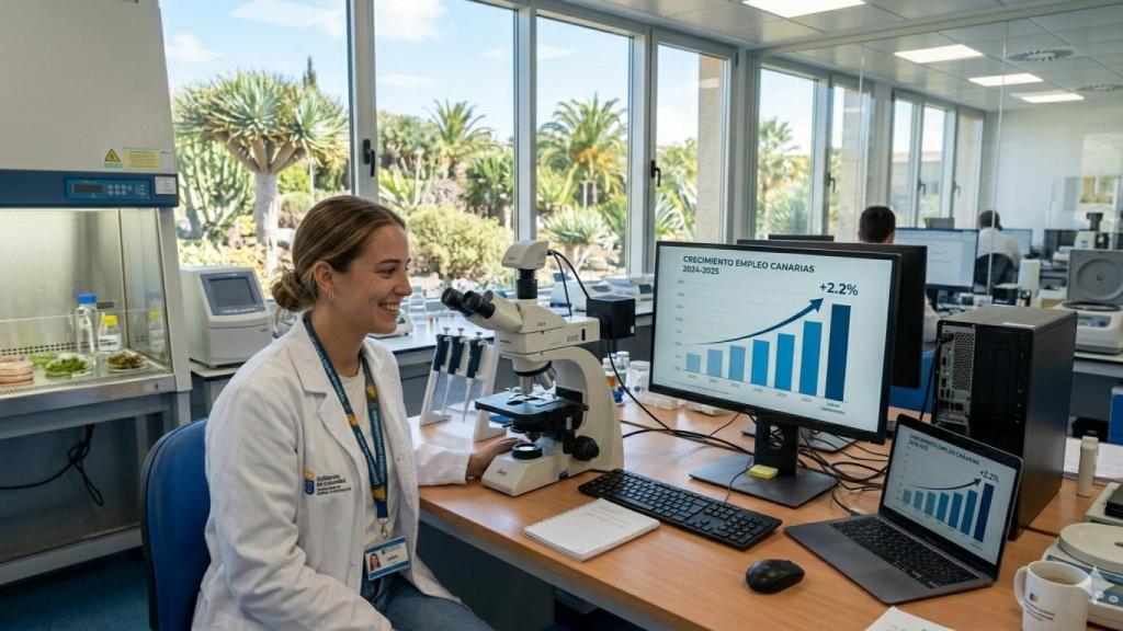 Una investigadora en Canarias.