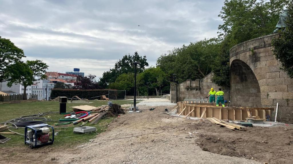 Una fuente en obras en Santa Margarita