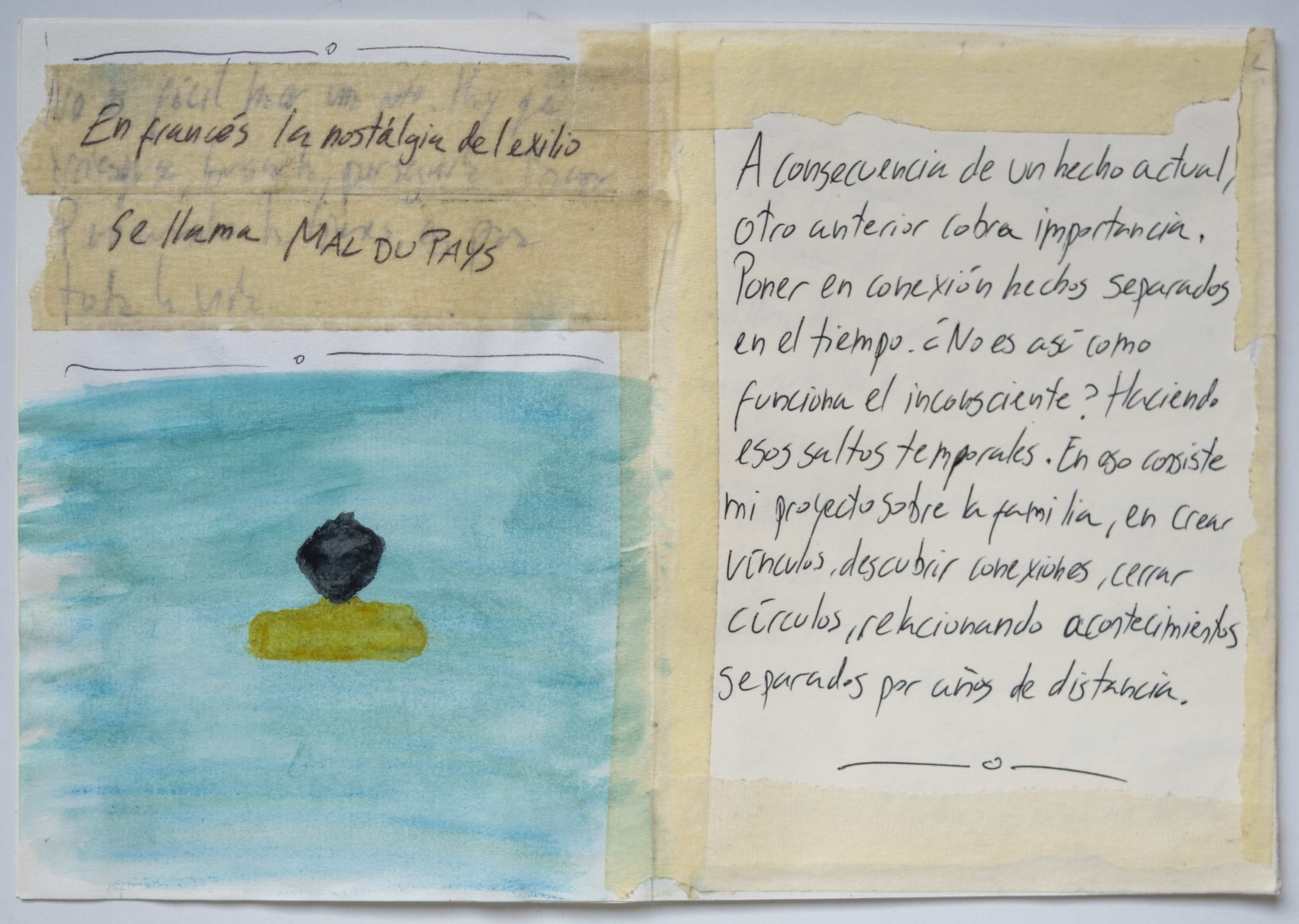 Cuaderno de Matías Costa con reflexiones personales pertenecientes a la exposición de 'Lo que nace' en Fujikina 2026.