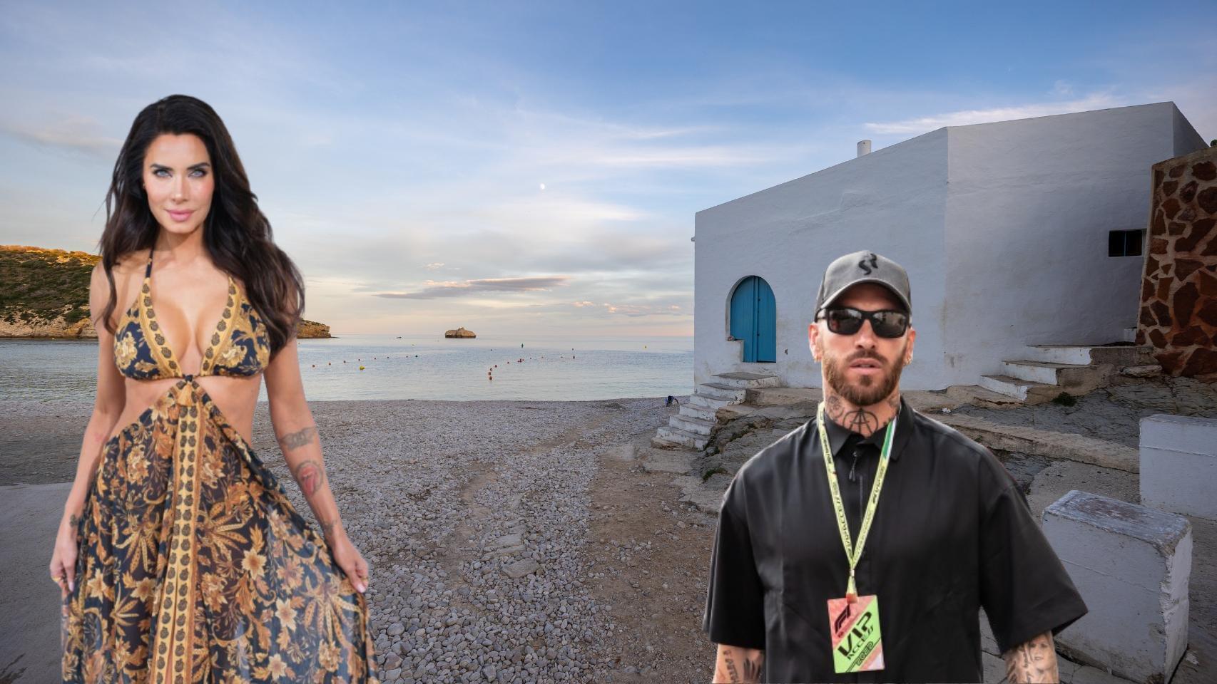 Un montaje de Pilar Rubio y Sergio Ramos en una playa de Jávea.