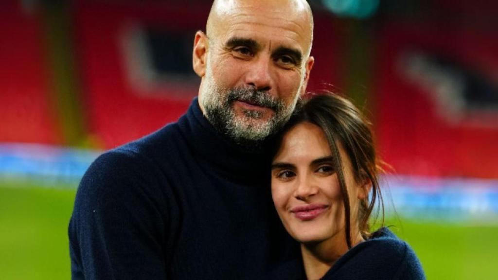 Pep Guardiola, junto con su hija María.