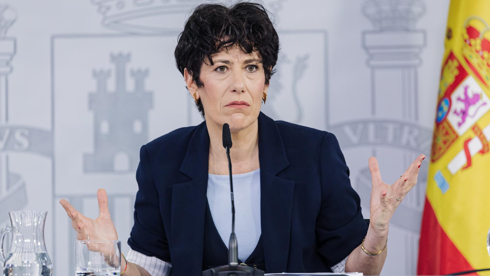 La ministra portavoz, Elma Saiz, durante la rueda de prensa posterior al Consejo de Ministros