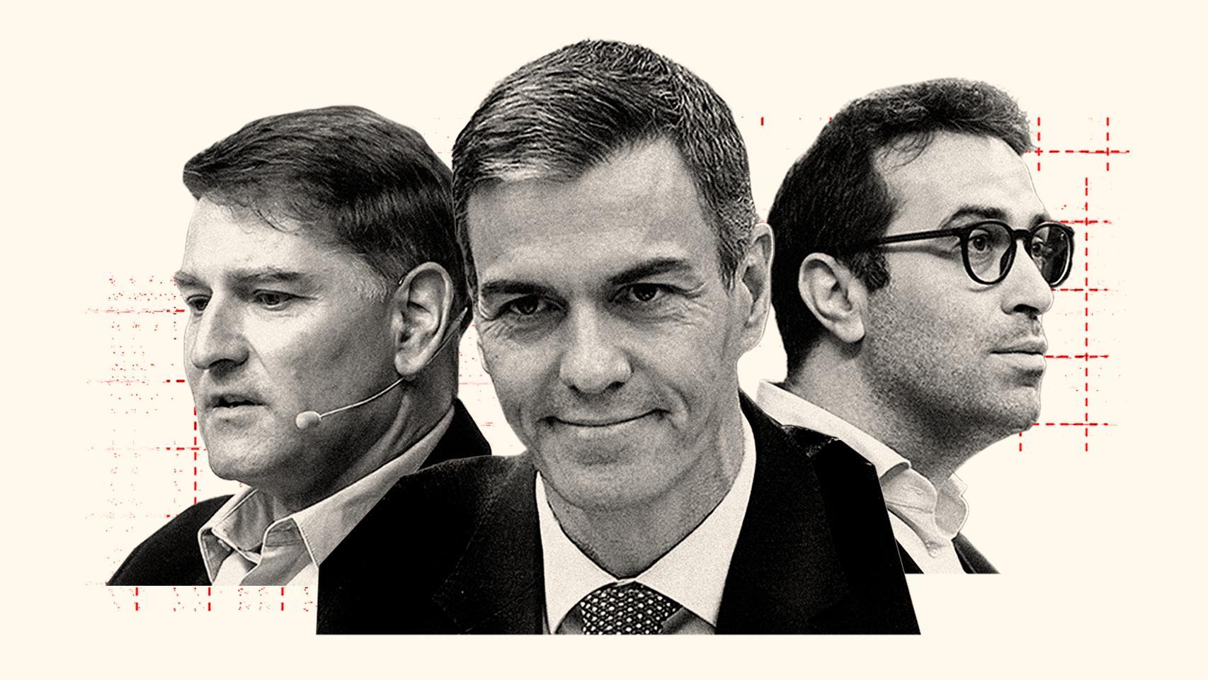 Manuel de la Rocha, Pedro Sánchez y Carlos Cuerpo.