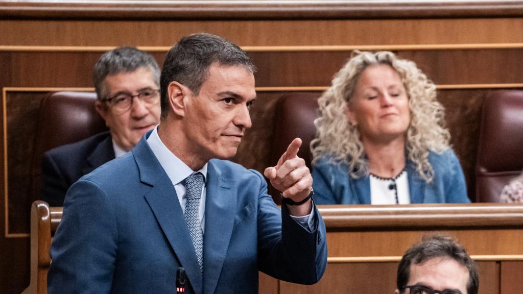 El presidente del Gobierno, Pedro Sánchez, este miércoles en el Congreso.