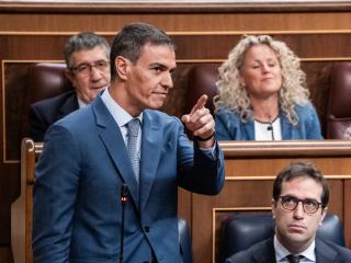 El presidente del Gobierno, Pedro Sánchez, este miércoles en el Congreso.