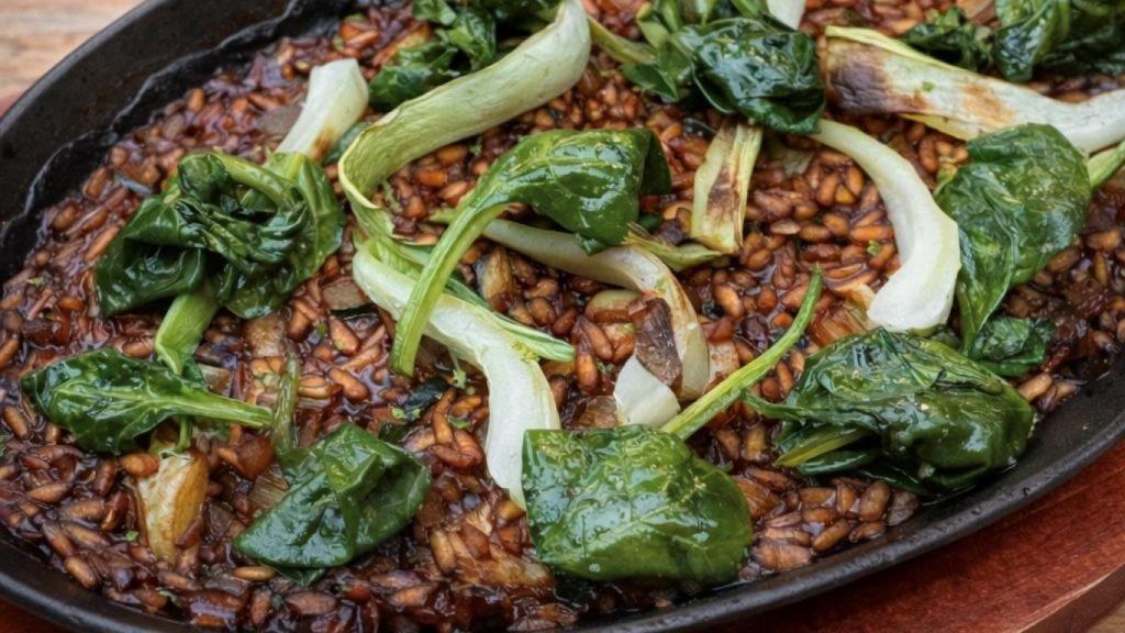 Arroz al horno con verduras.