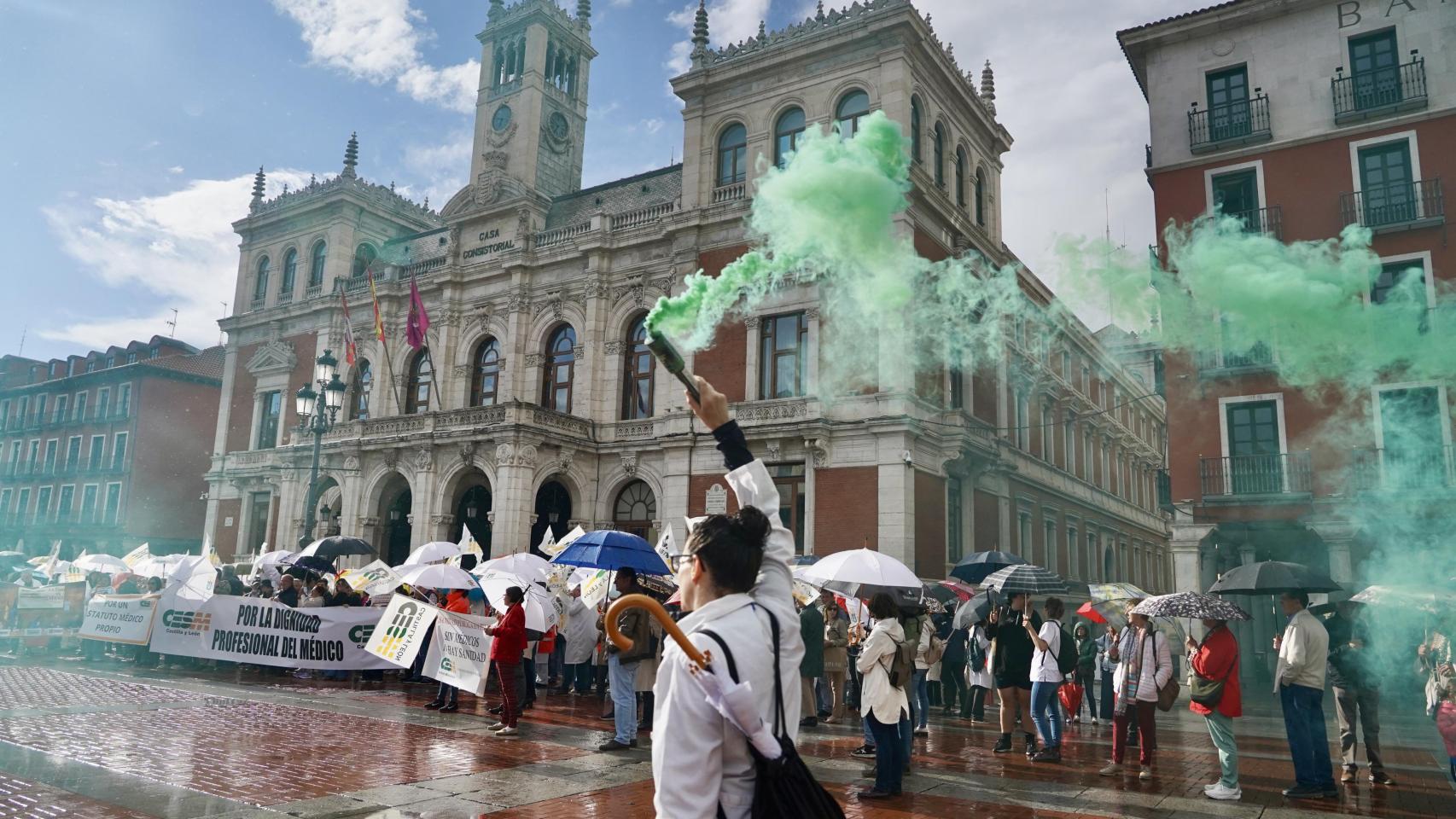 Imagen de la concentración en la Plaza Mayor de Valladolid.