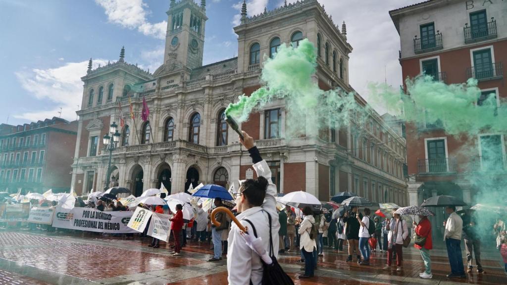 Imagen de la concentración en la Plaza Mayor de Valladolid. 