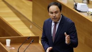 El presidente de la Generalitat, Juanfran Pérez Llorca, este jueves durante la sesión de control. Rober Solsona / EP