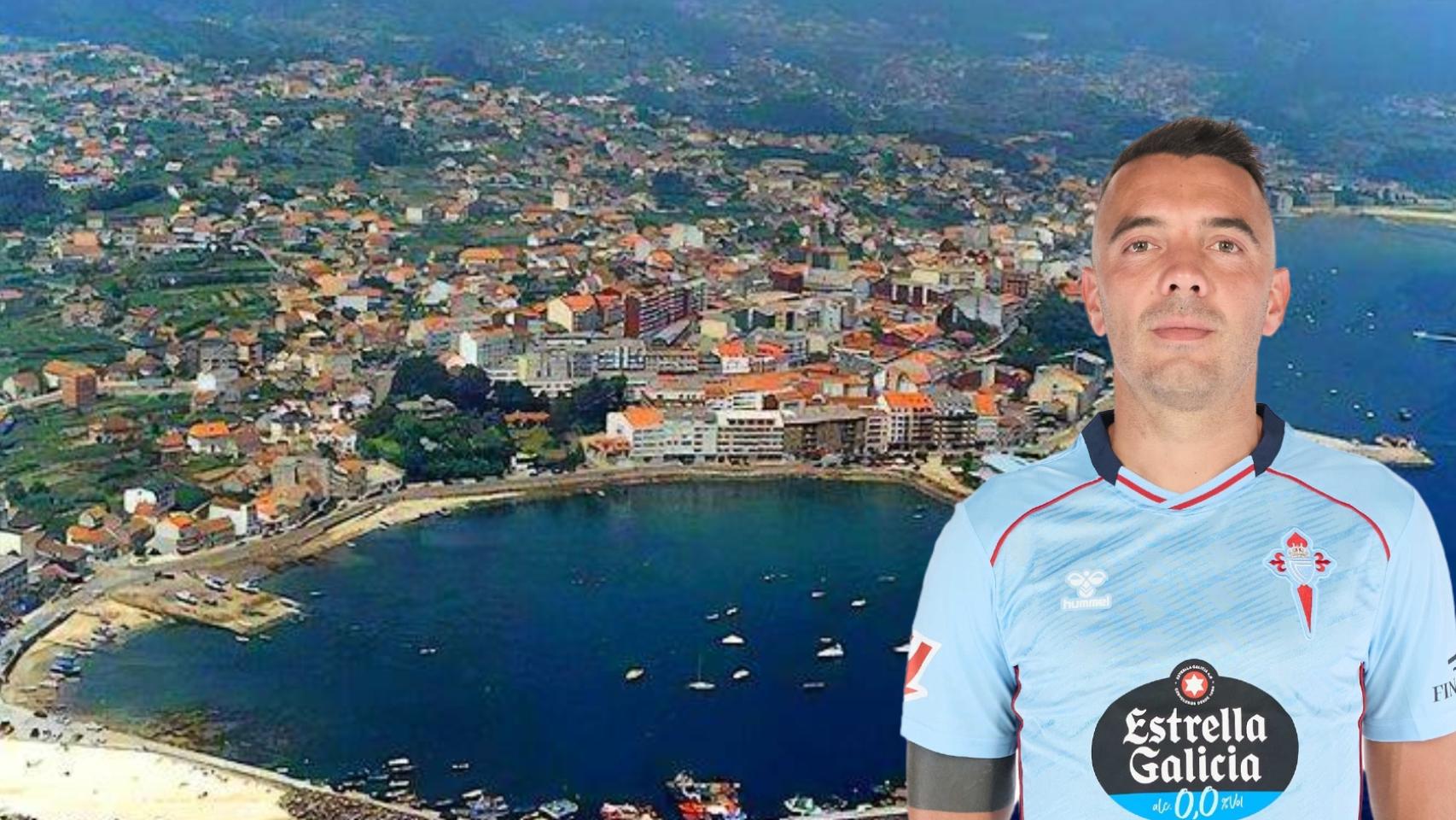 Montaje Iago Aspas en Moaña.