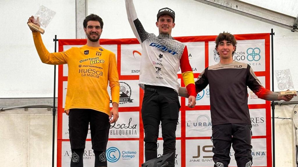 Marco Veiga, en el podio