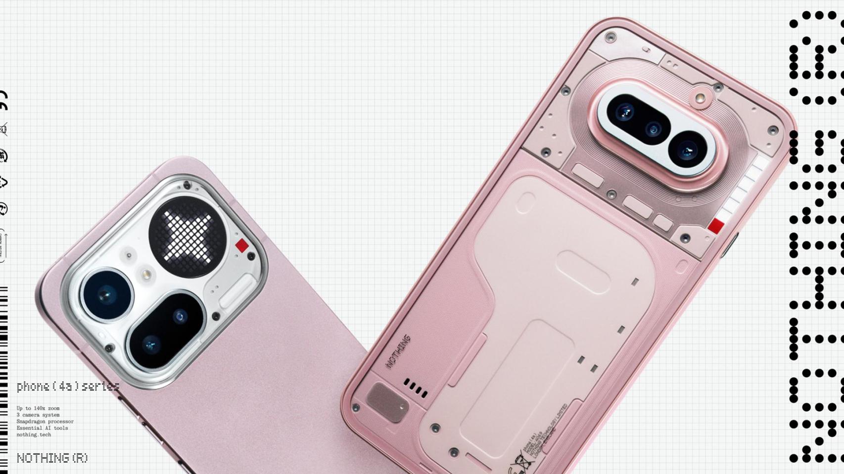 Nothing Phone (4a) series en rosa