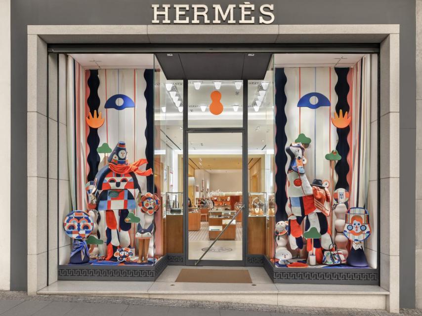El escaparate de Hermès de la 'boutique' de la calle José Ortega y Gasset, de Madrid.