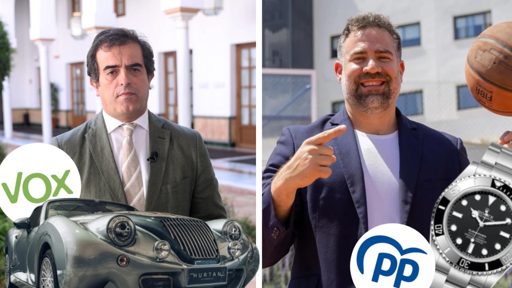 Montaje con los candidatos Antonio Sevilla, de Vox, y Carlos Cabezas, del PP.