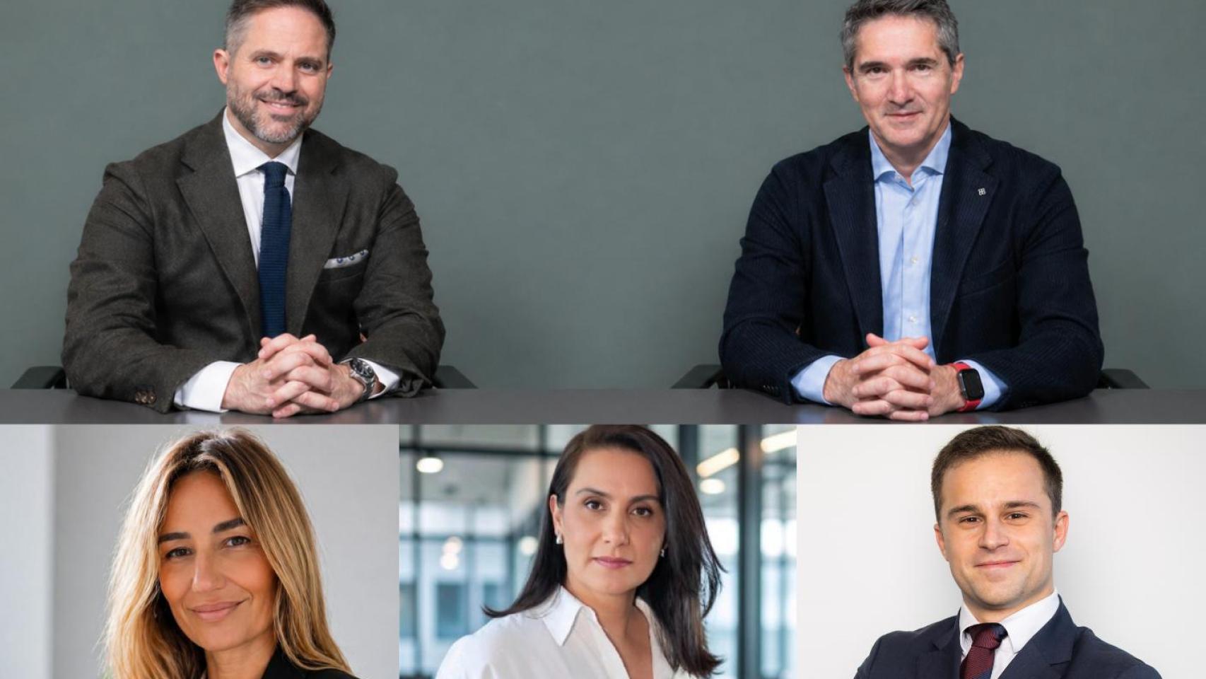 Arriba: los socios Rafael Alberca y Daniel Cervantes. Abajo: Ainhoa Barco, Imelda Huerta y Carlos García.