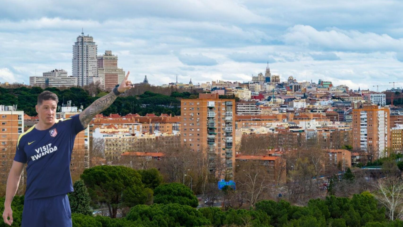 Montaje de Fernando Torres y la zona de Madrid donde tiene inversiones.