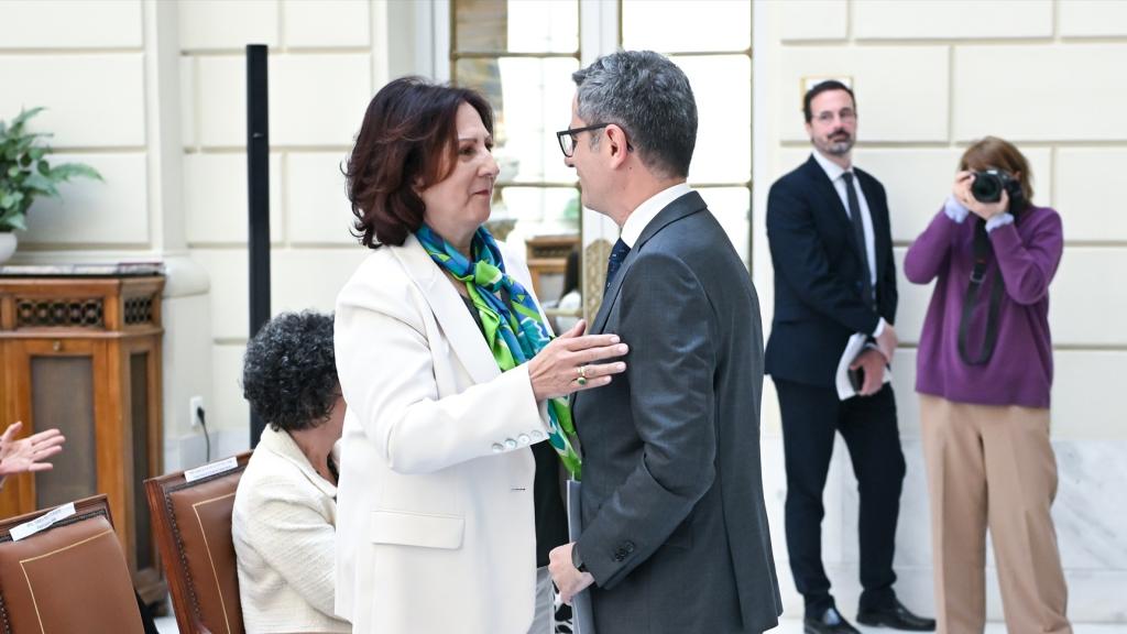 Teresa Peramato junto al ministro de Presidencia, Justicia y Relaciones con las Cortes, Féliz Bolaños, el pasado lunes./