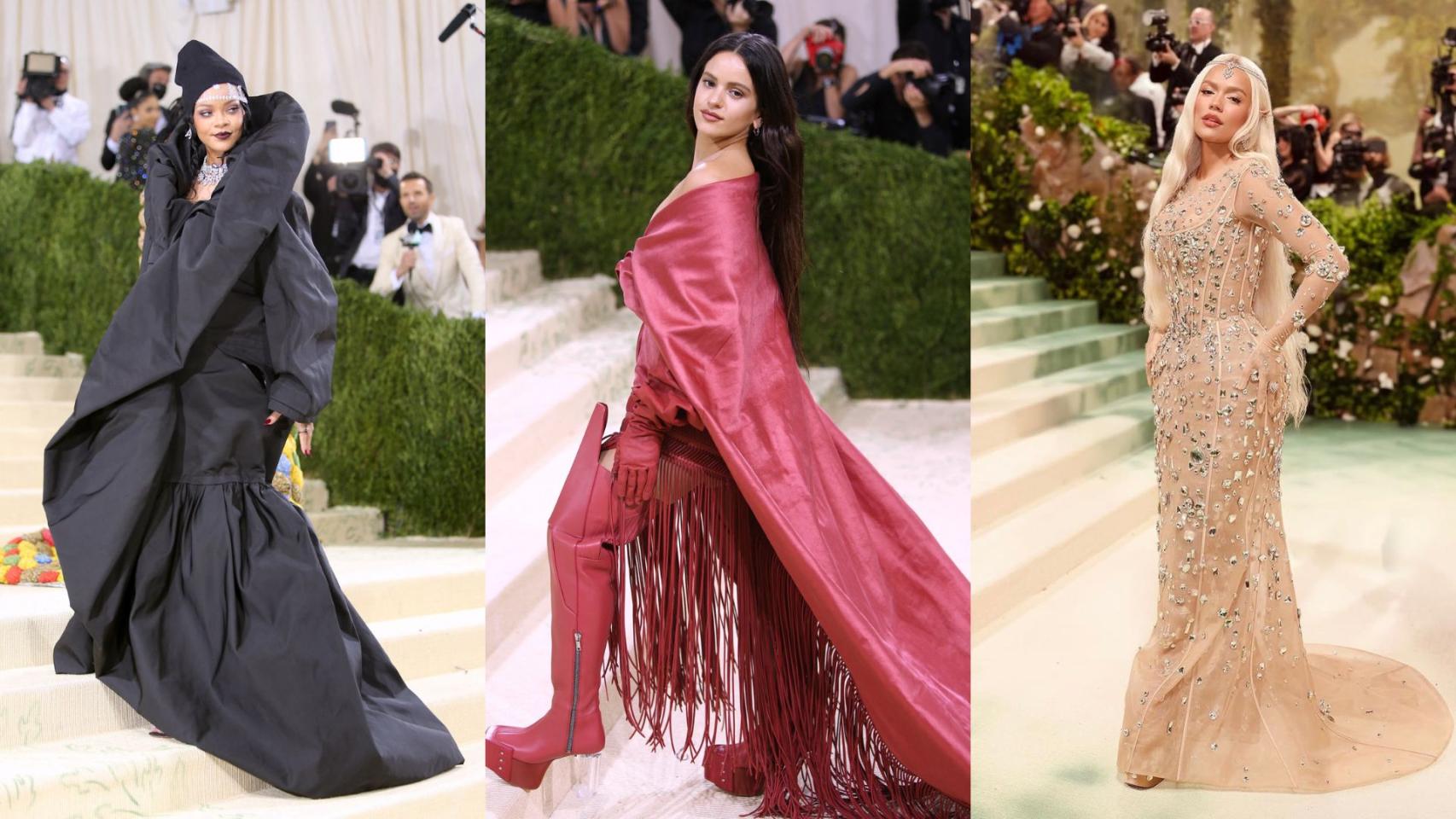 Rihanna, Rosalía y Karol G en las últimas ediciones de la gala.