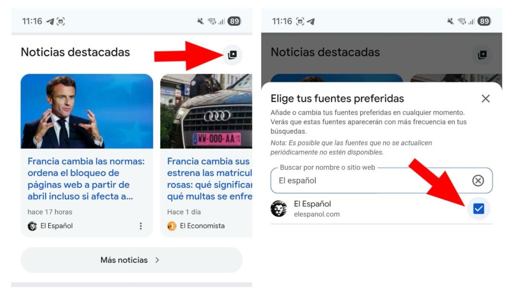 Cómo elegir una fuente preferida en Google