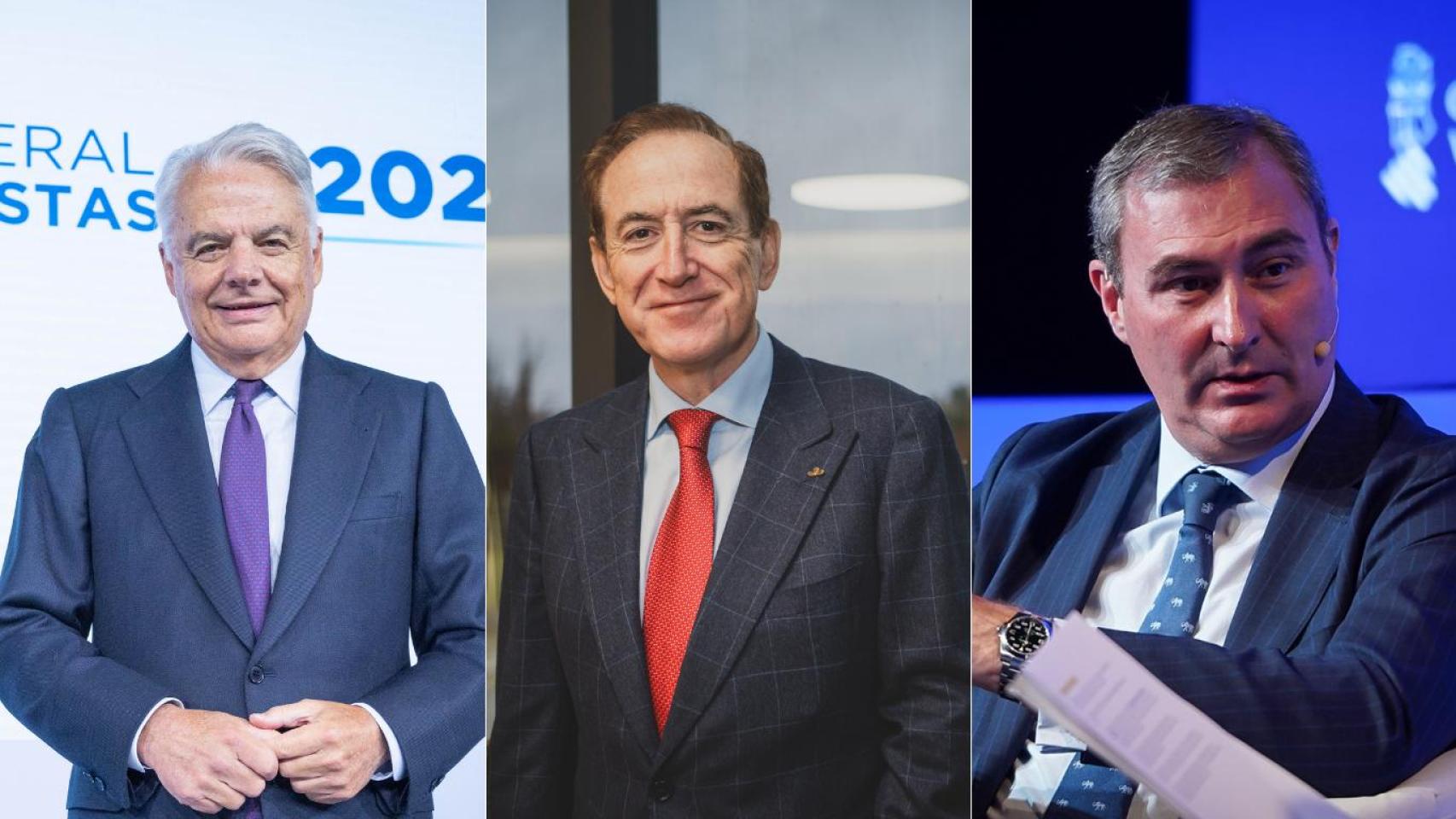 Ignacio Garralda, presidente del Grupo Mutua ; Antonio Huertas, presidente de Mapfre e Ignacio Mariscal, consejero delegado de Reale Seguros.