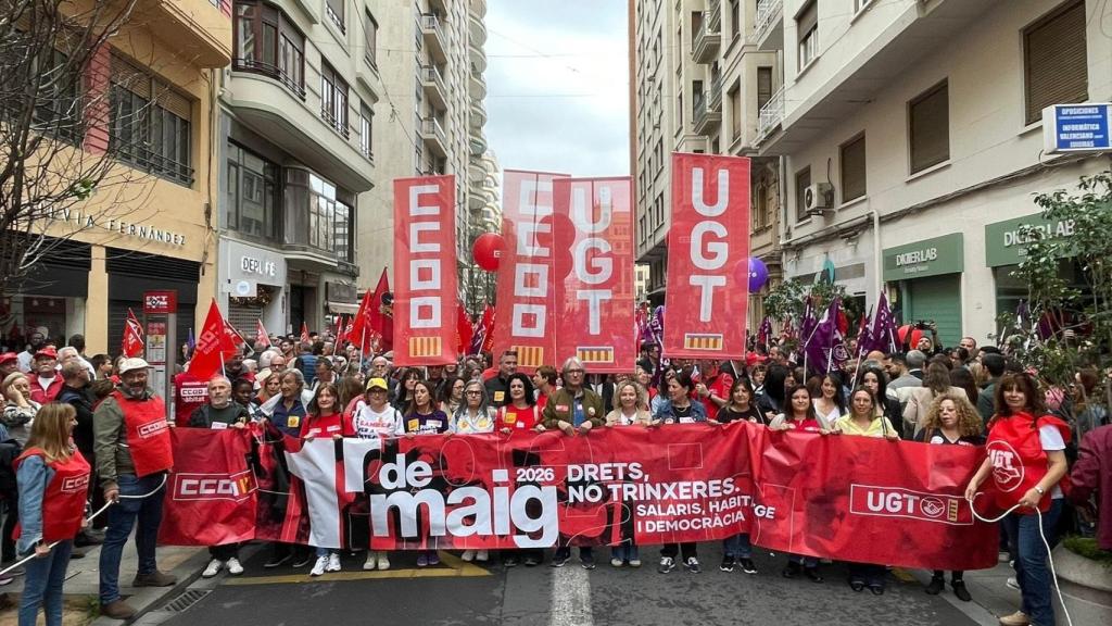 Manifestación del Primero de Mayo en Valencia. Europa Press