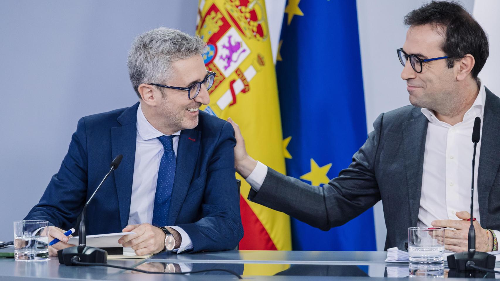 Arcadi España, ministro de Hacienda, y Carlos Cuerpo, vicepresidente primero y ministro de Economía.