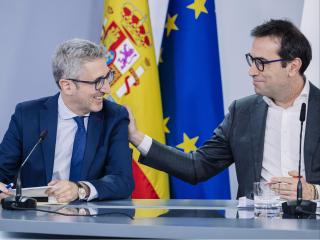 Arcadi España, ministro de Hacienda, y Carlos Cuerpo, vicepresidente primero y ministro de Economía. 