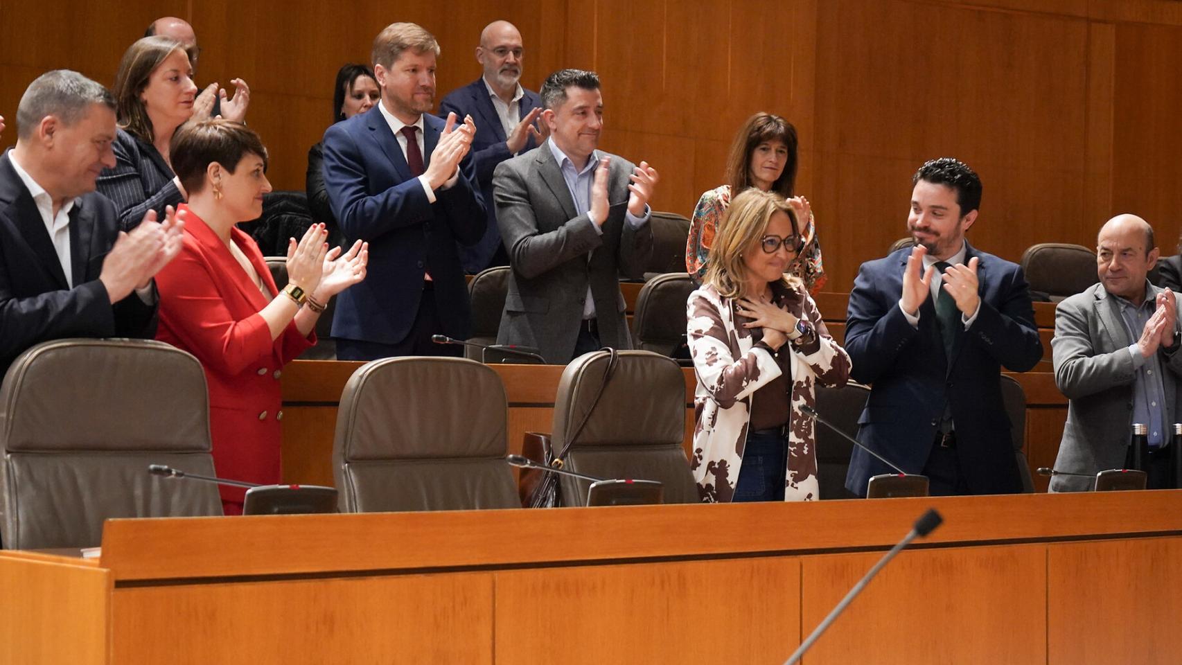 Mayte Pérez, en marzo de 2025 en su despedida de las Cortes de Aragón.