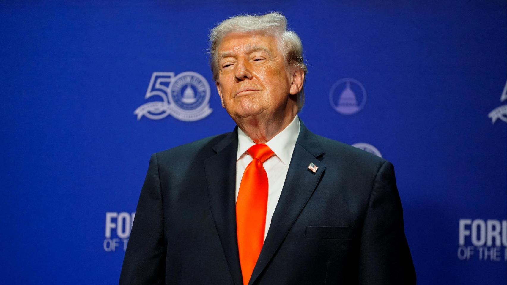 Donald Trump, presidente de Estados Unidos, durante un evento en West Palm Beach, este viernes.