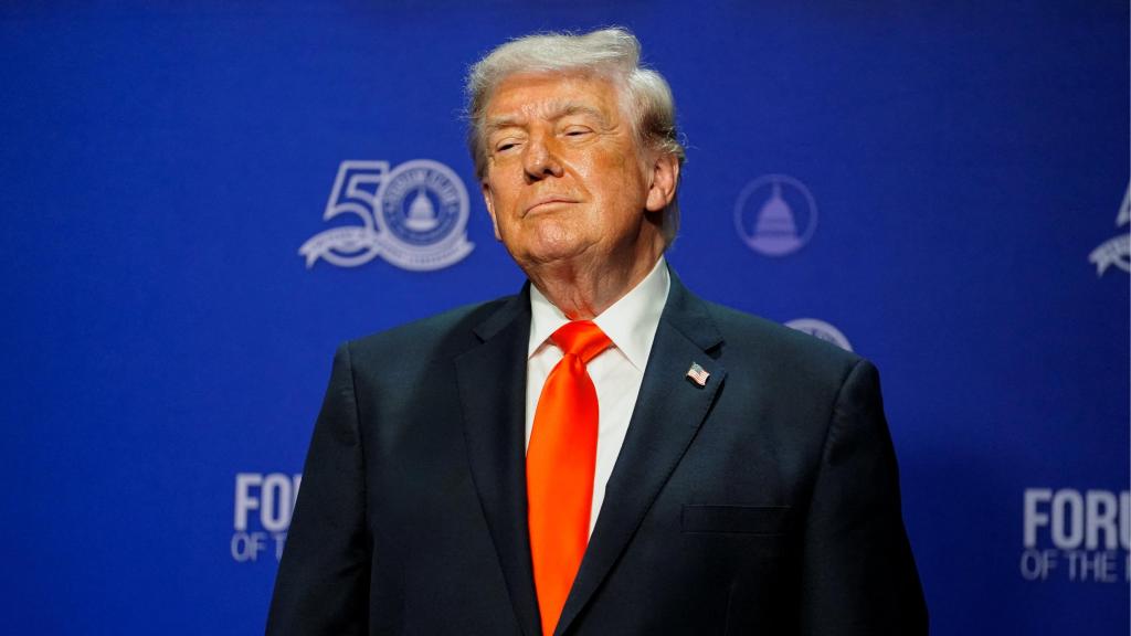 Donald Trump, presidente de Estados Unidos, durante un evento en West Palm Beach, este viernes.