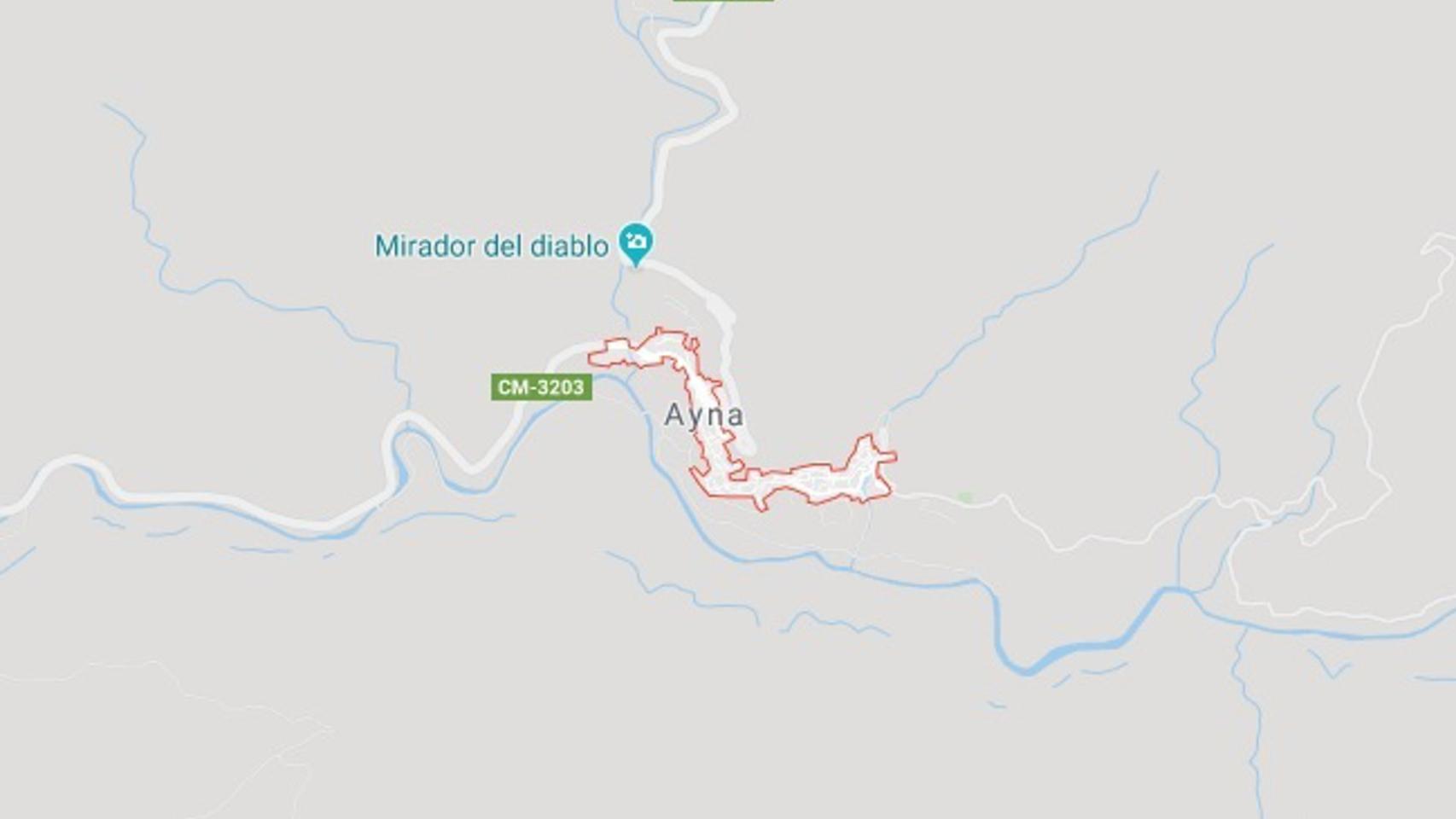 Localización de Ayna (Albacete).