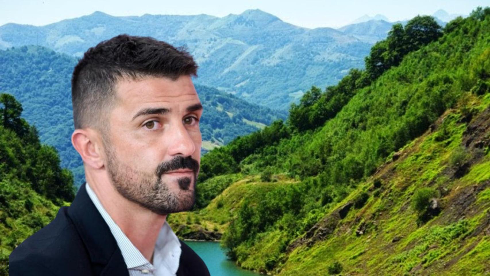 David Villa, en un fotomontaje.