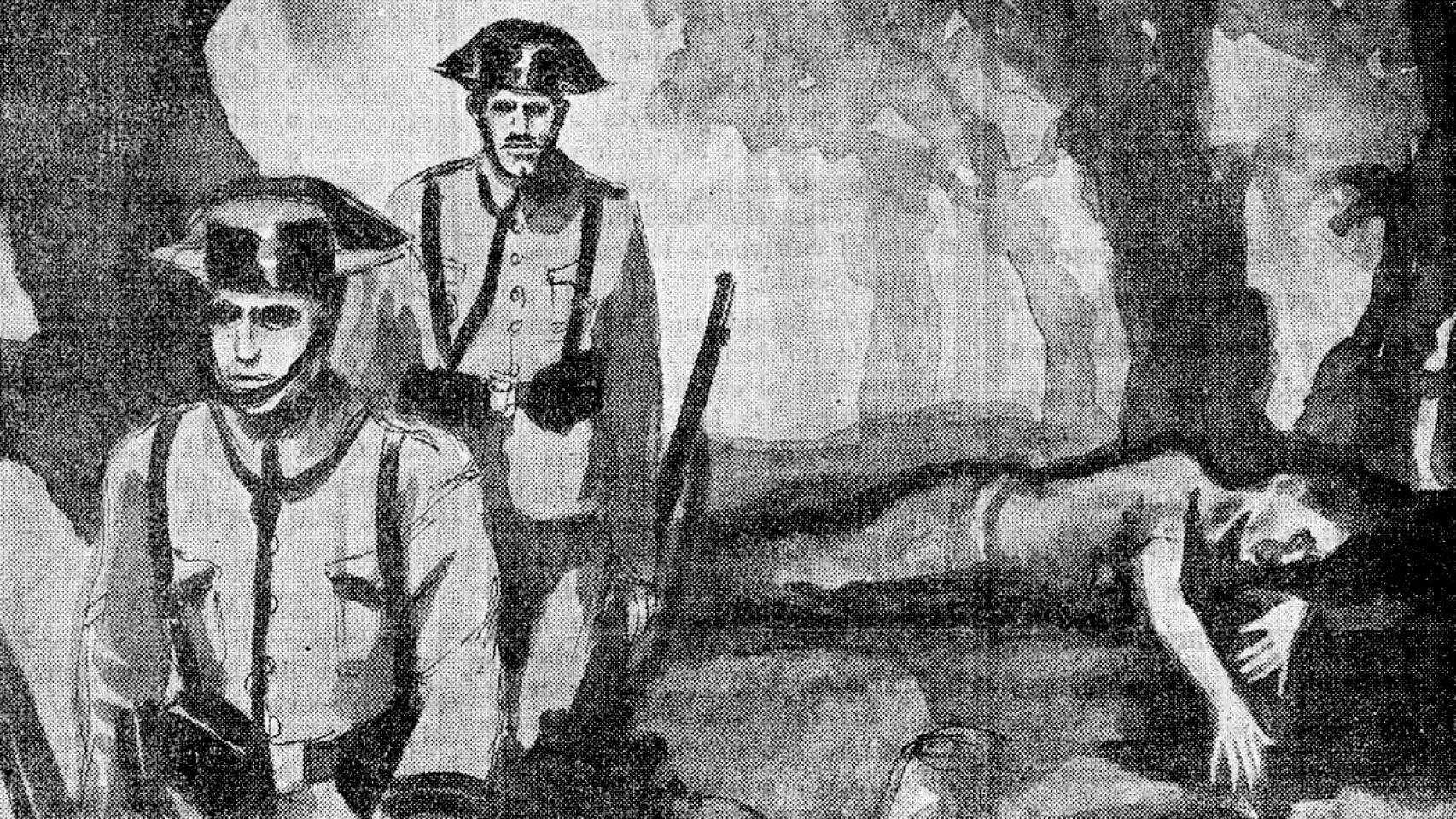 Ilustración de Josep Bartolí para el cuento 'Un excelente verdugo', de Manuel Chaves Nogales, publicado en la revista 'Madrid' en 1938