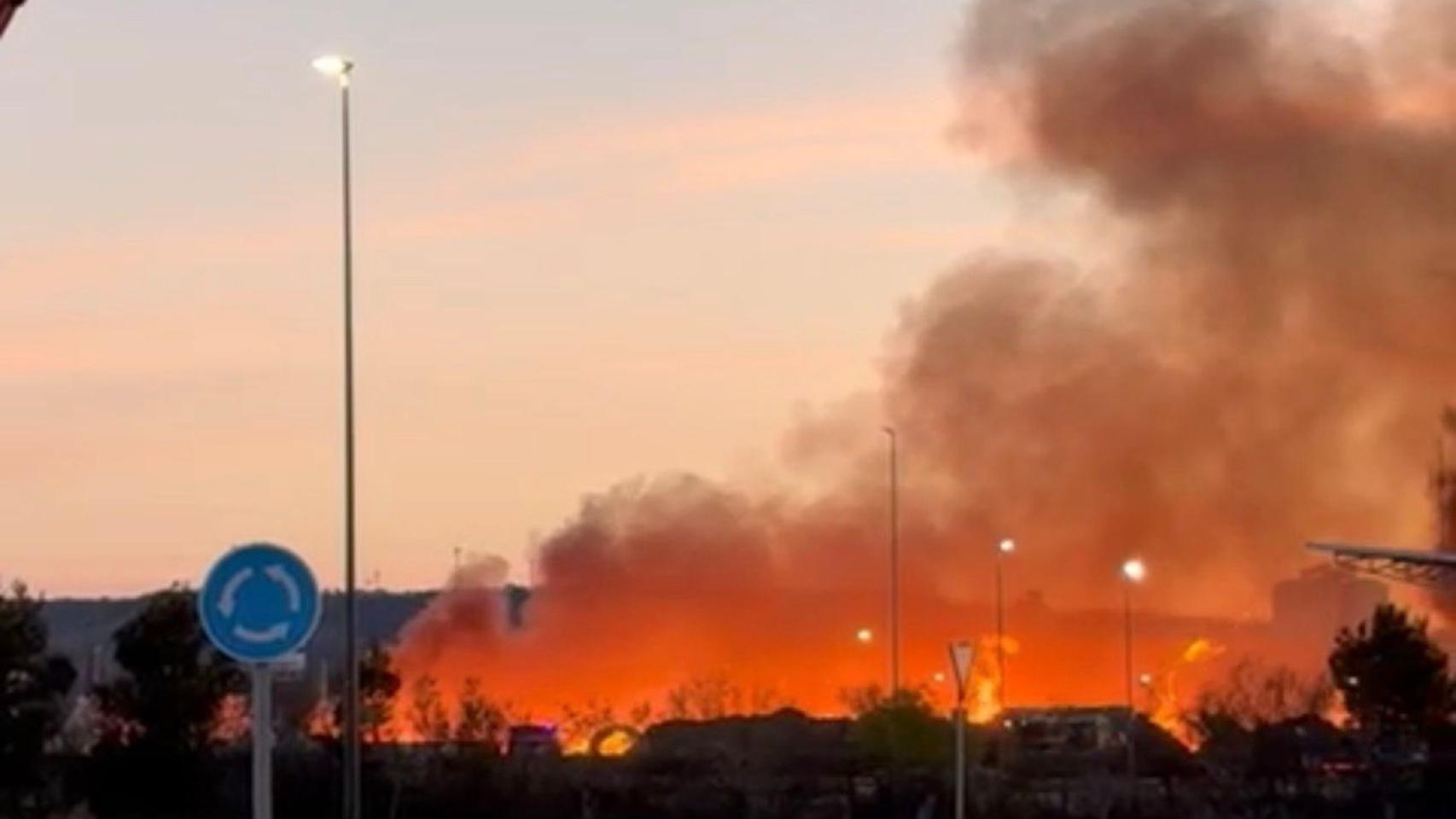 Incendio en el PTR el 5 de abril de 2026.