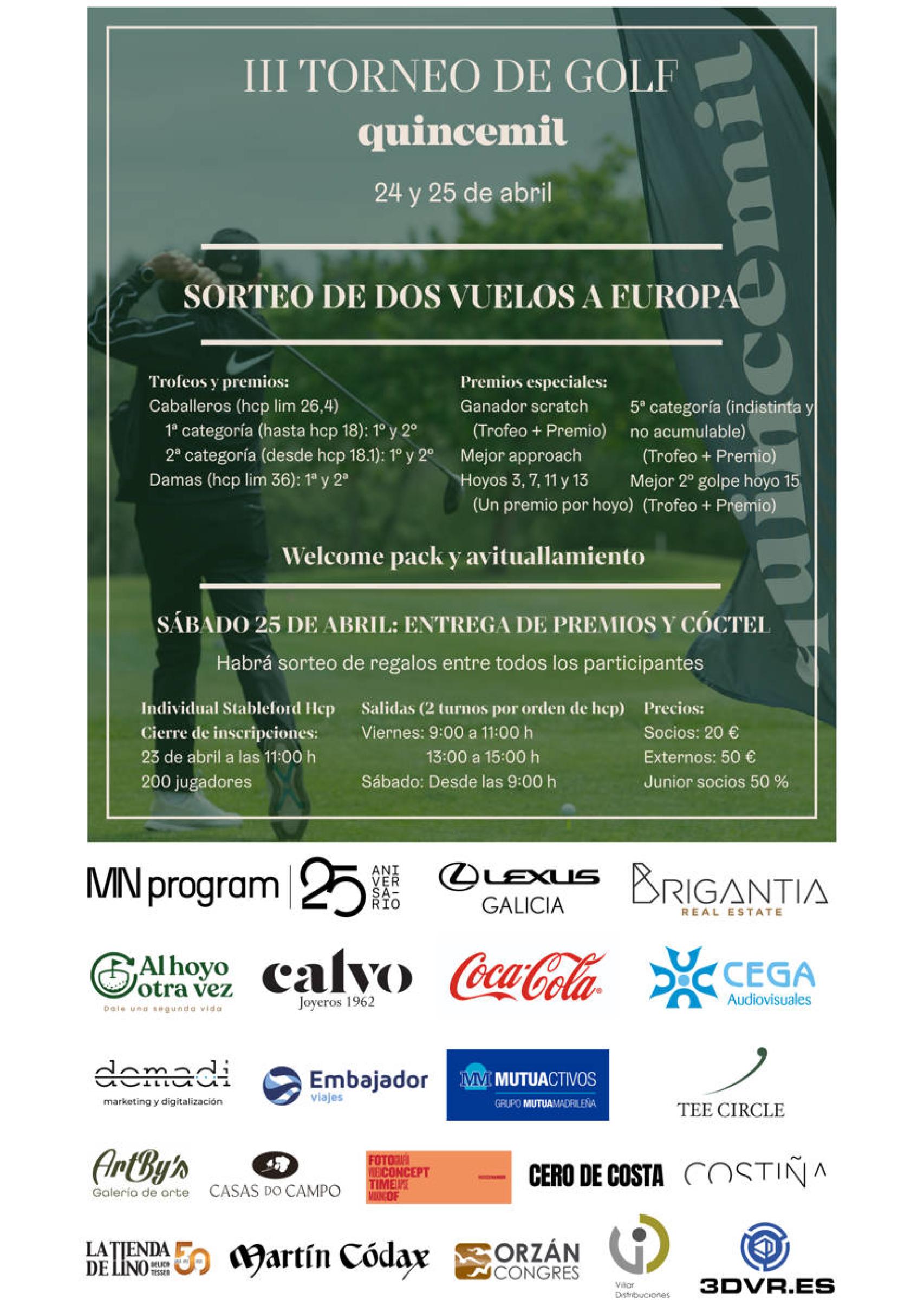 Cartel del III Trofeo de Golf Quincemil