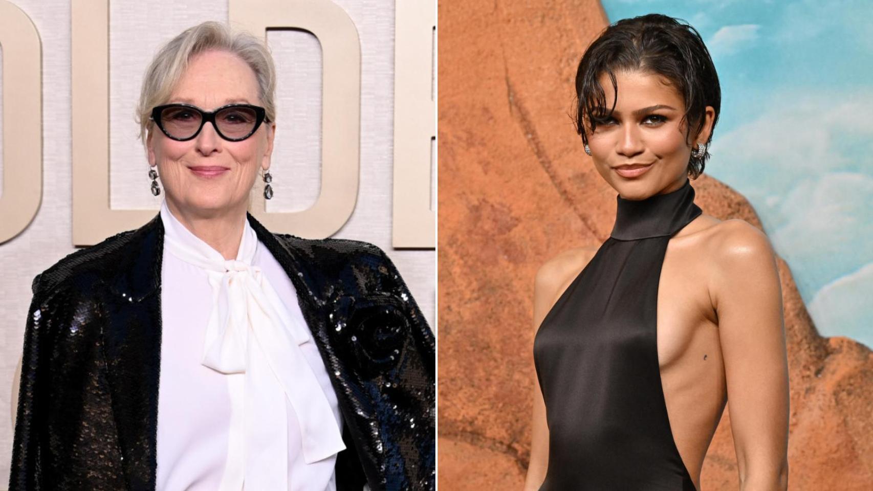 Meryl Streep y Zendaya en actos públicos.