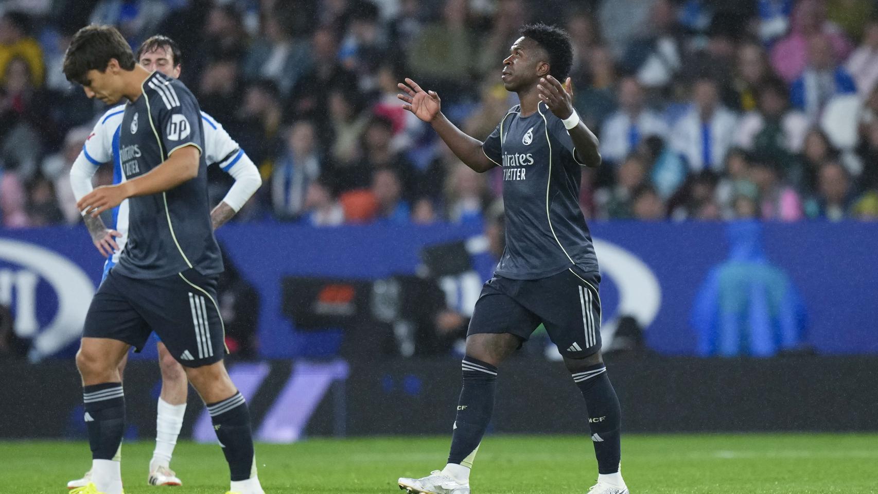 Vinicius celebra el gol marcado ante el Espanyol.