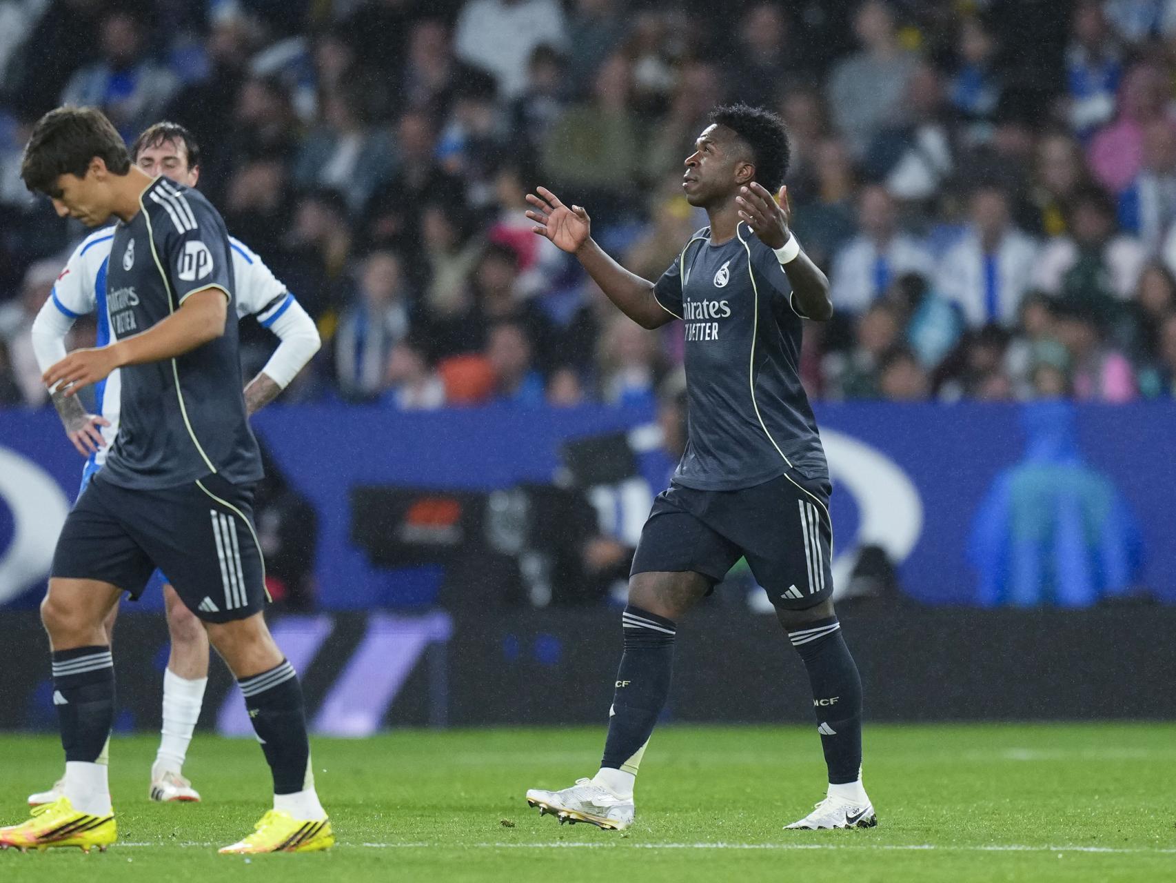 Vinicius celebra el gol marcado ante el Espanyol.