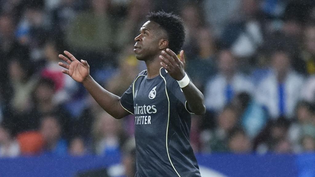 Vinicius celebra el gol marcado ante el Espanyol.