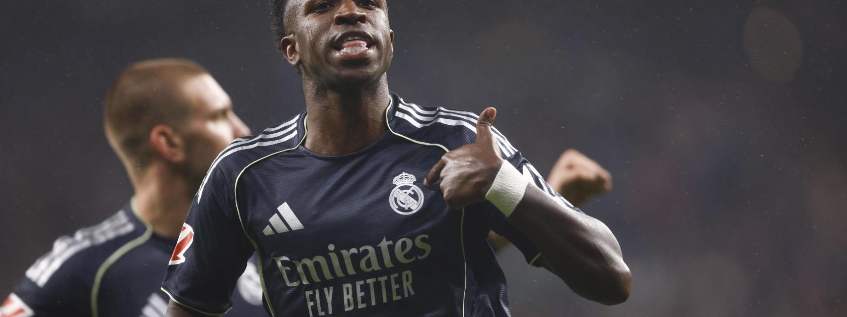 Vinicius celebra uno de los goles marcados ante el Espanyol.